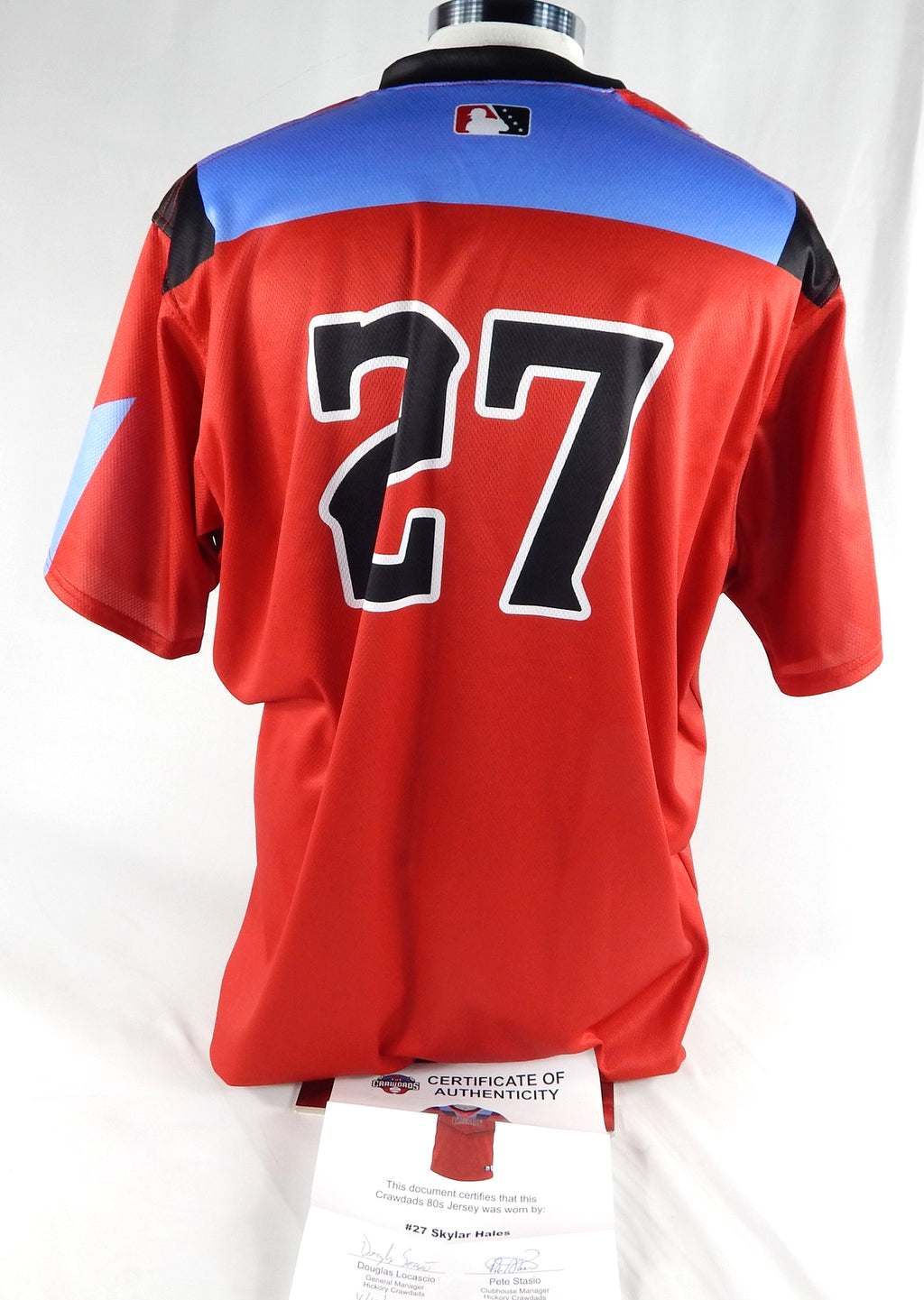 2024 Hickory Crawdads Skylar Hales #27 Game Used Red Jersey 80s Night 50 137