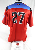 2024 Hickory Crawdads Skylar Hales #27 Game Used Red Jersey 80s Night 50 137