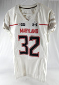 2014 Maryland Terrapins Jarrett Ross #32 Game Issued White Jersey 42 584