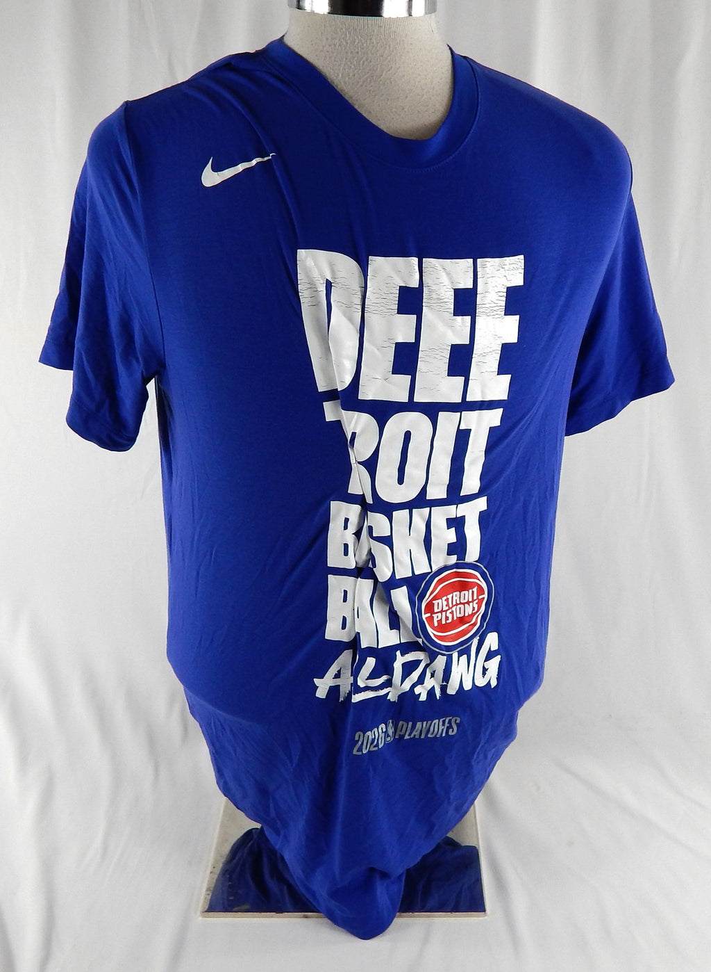 2025-26 Detroit Pistons Marcus Sasser #25 Game Used Blue Shoot Shirt Playoffs 2