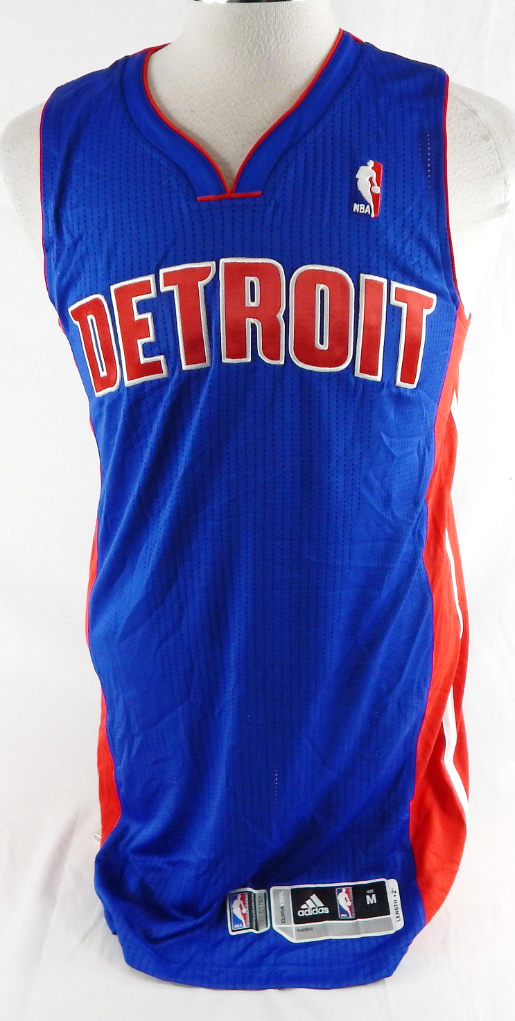 2011-12 Detroit Pistons Blank Game Issued Blue Jersey M 690
