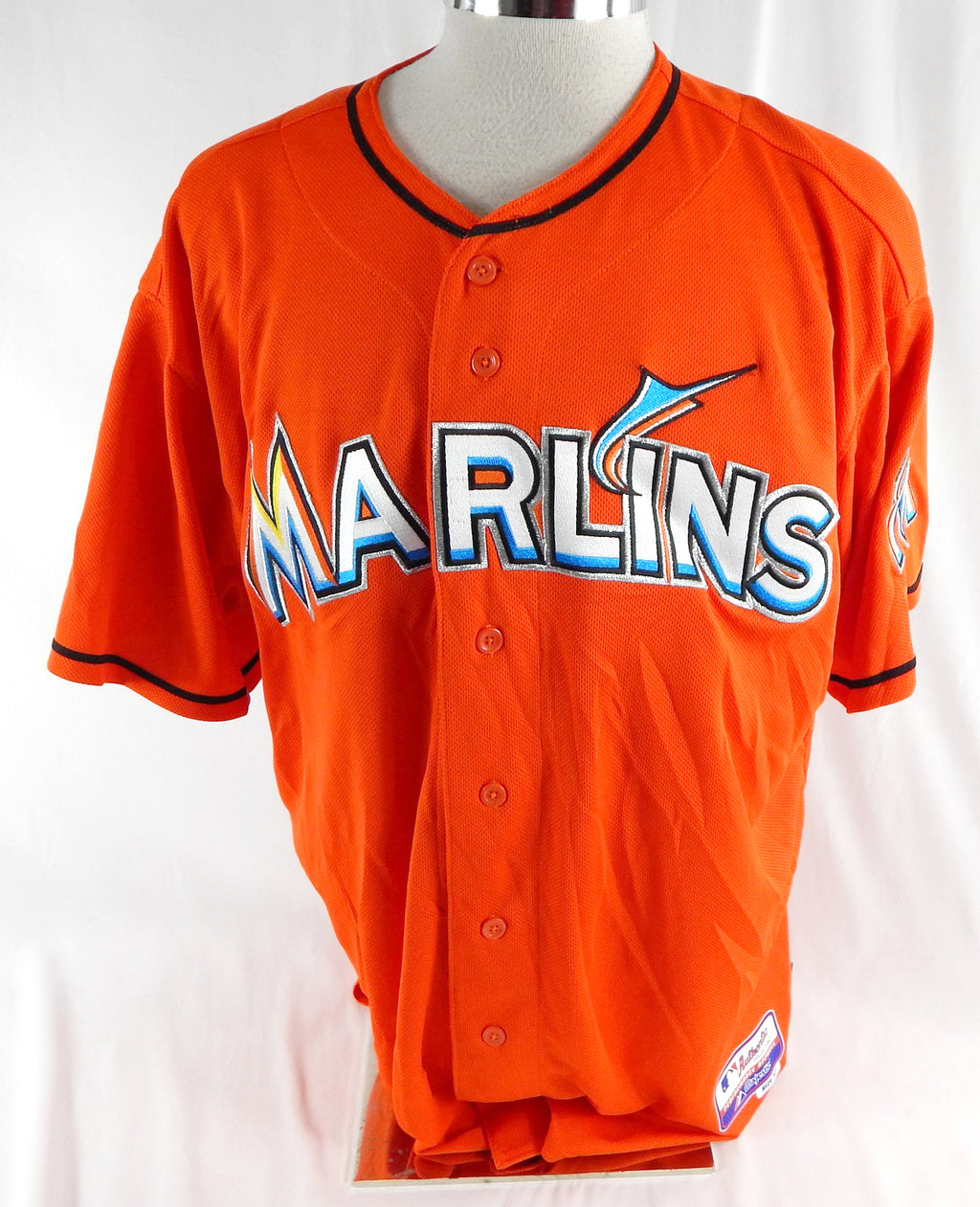 2019-20 Miami Marlins Isan Diaz #37 Game Used Orange Jersey 52 DP113029