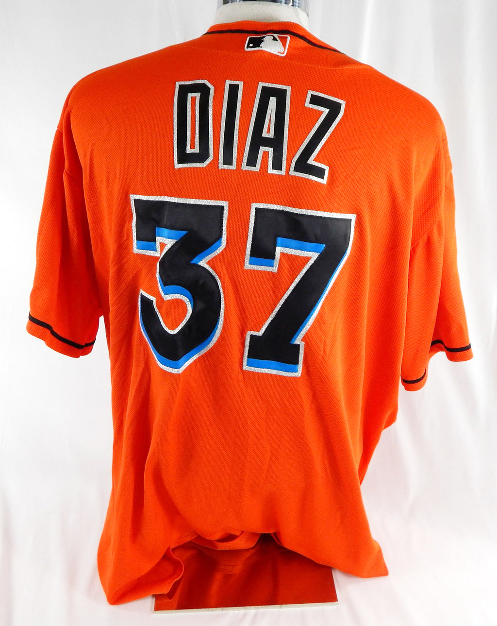 2019-20 Miami Marlins Isan Diaz #37 Game Used Orange Jersey 52 DP113029 Pic2