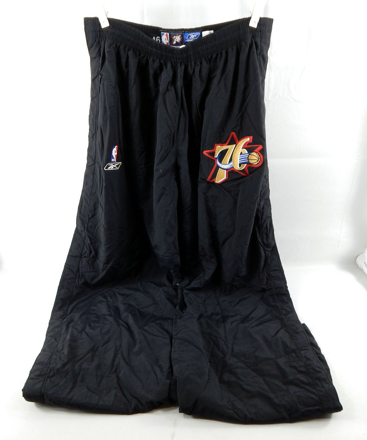 2002-06 Philadelphia 76ers Game Issued Black Warm Up Pants 46 263