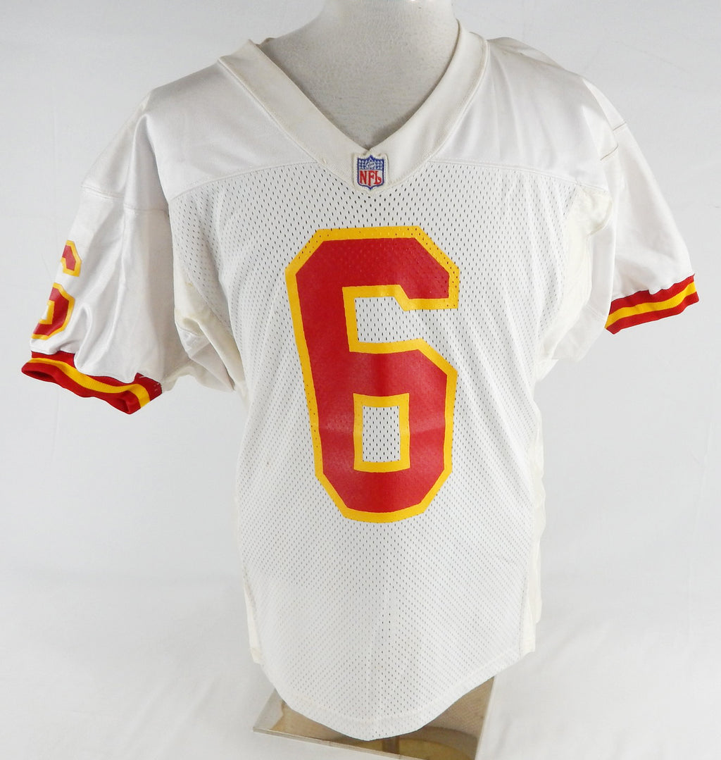 Kansas City Chiefs Hall #6 Game Issued White Jersey 40 DP108317