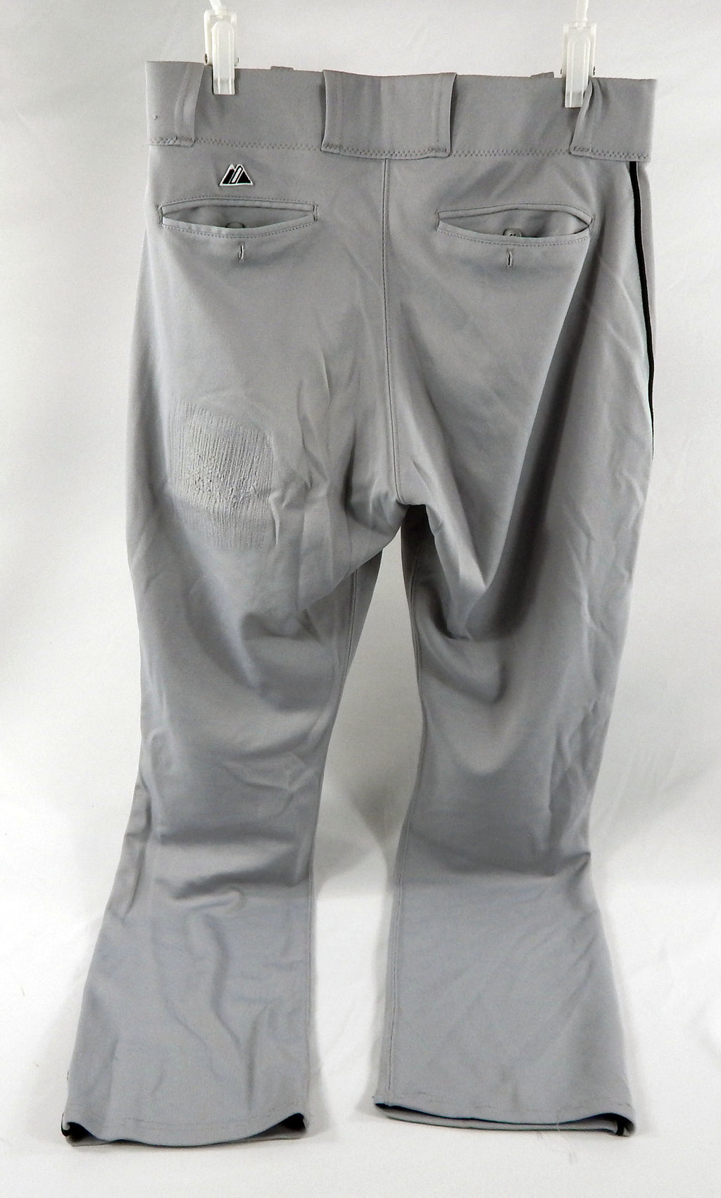 2012 Miami Marlins Bryan Peterson #11 Game Used Grey Baseball Pants 34 75 Pic2
