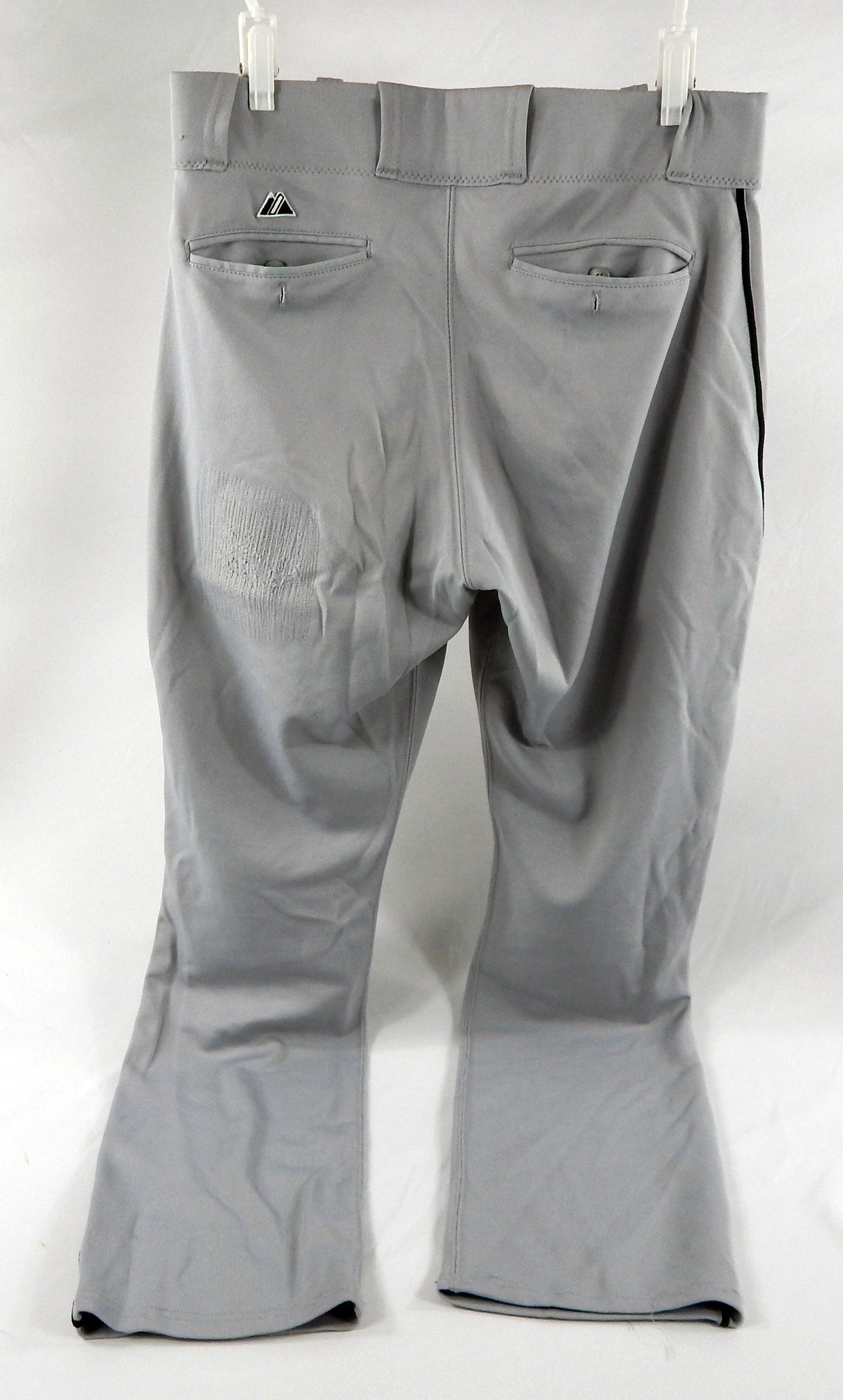 2012 Miami Marlins Bryan Peterson #11 Game Used Grey Baseball Pants 34 75 Pic2