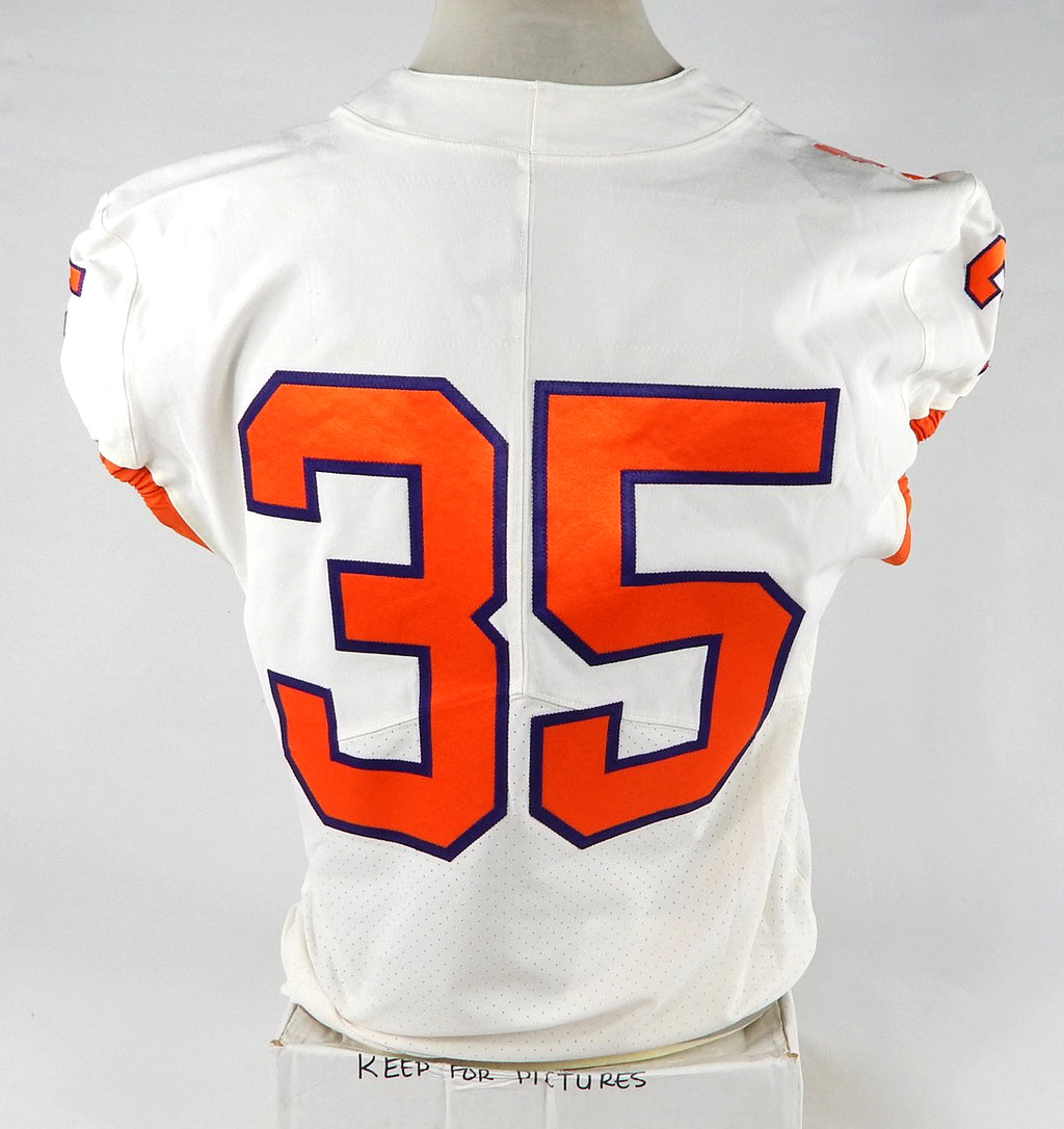 2018-22 Clemson Tigers #35 Game Used White Jersey NP R 44 753 Pic2