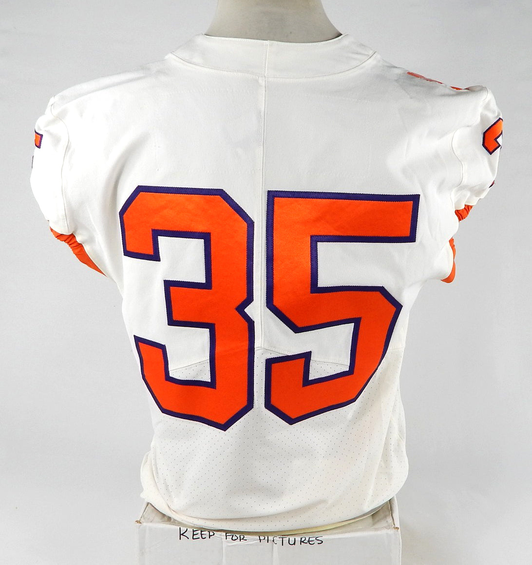 2018-22 Clemson Tigers #35 Game Used White Jersey NP R 44 753 Pic2