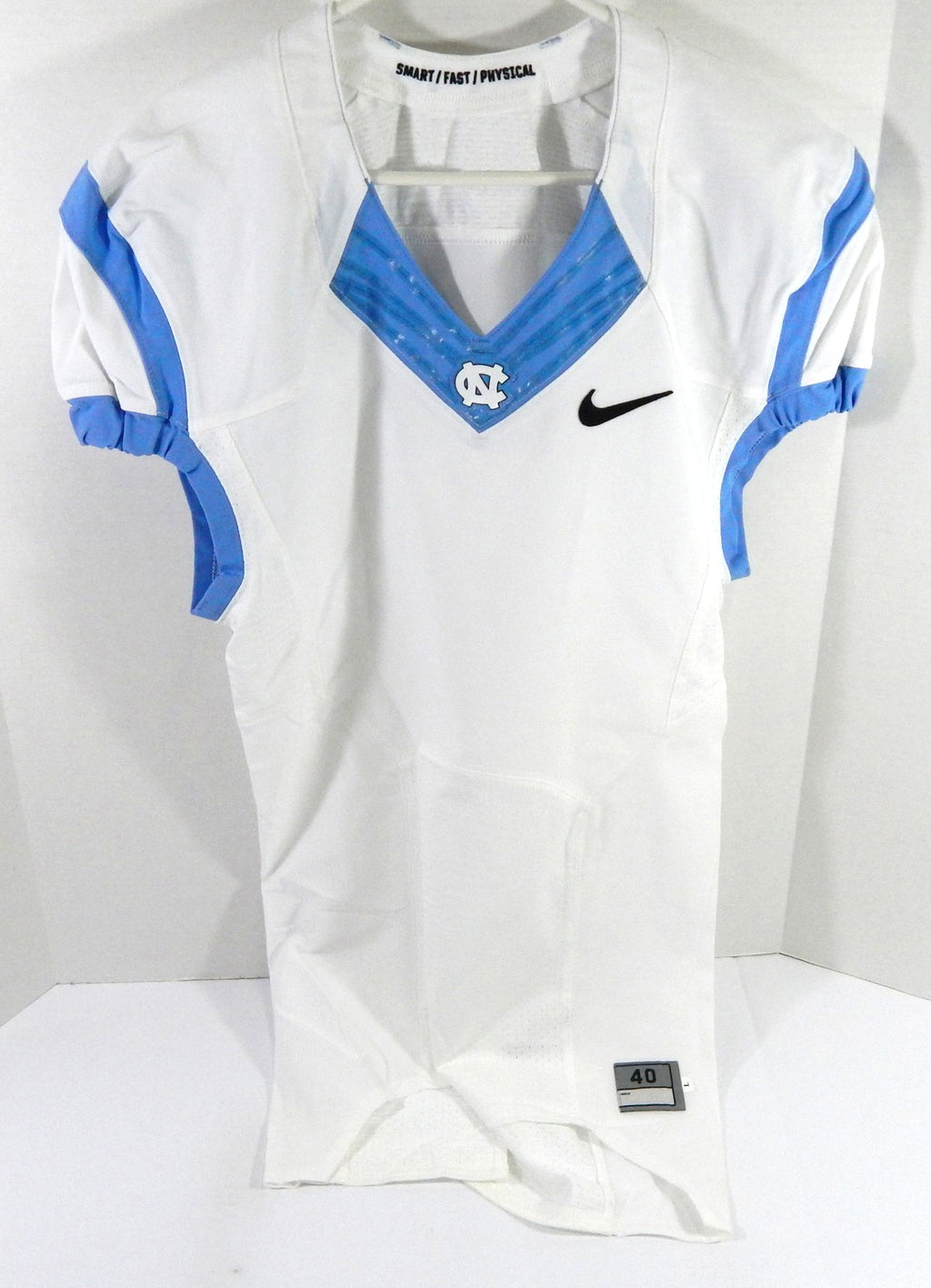 2013-14 North Carolina Tar Heels UNC Blank Game Issued White Jersey 40 DP54195