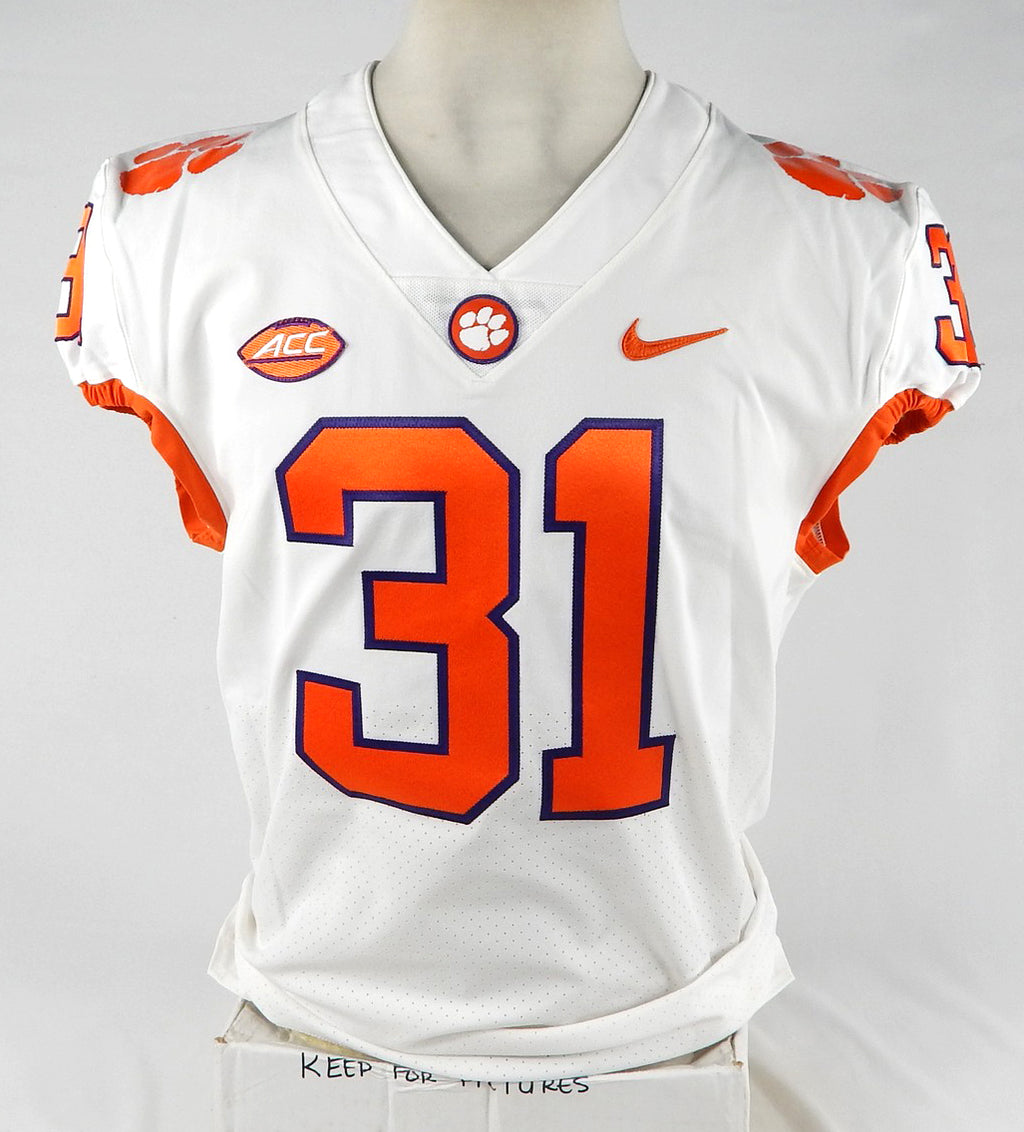 2018-22 Clemson Tigers #31 Game Used White Jersey NP R 44 755