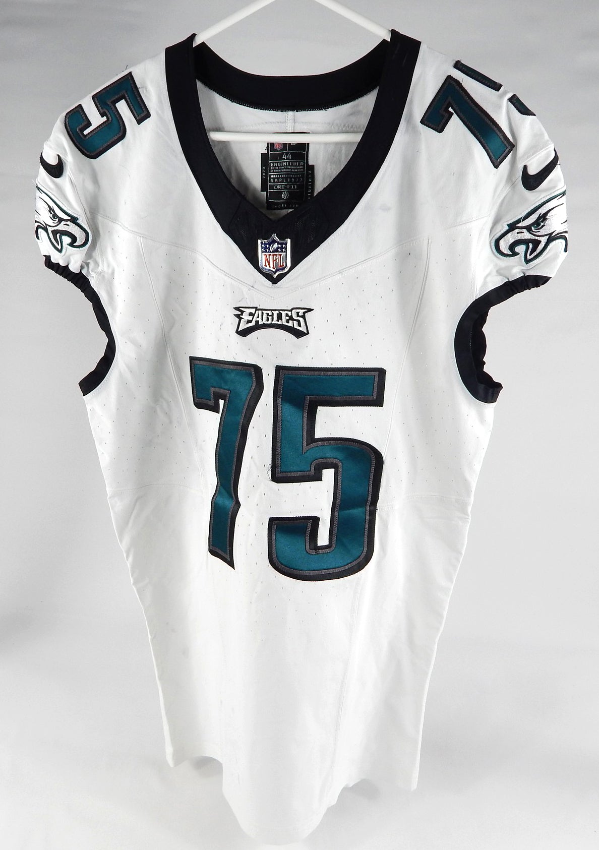 2023 Philadelphia Eagles Terron Jackson #75 Game Used White Jersey 44 397 Pic2