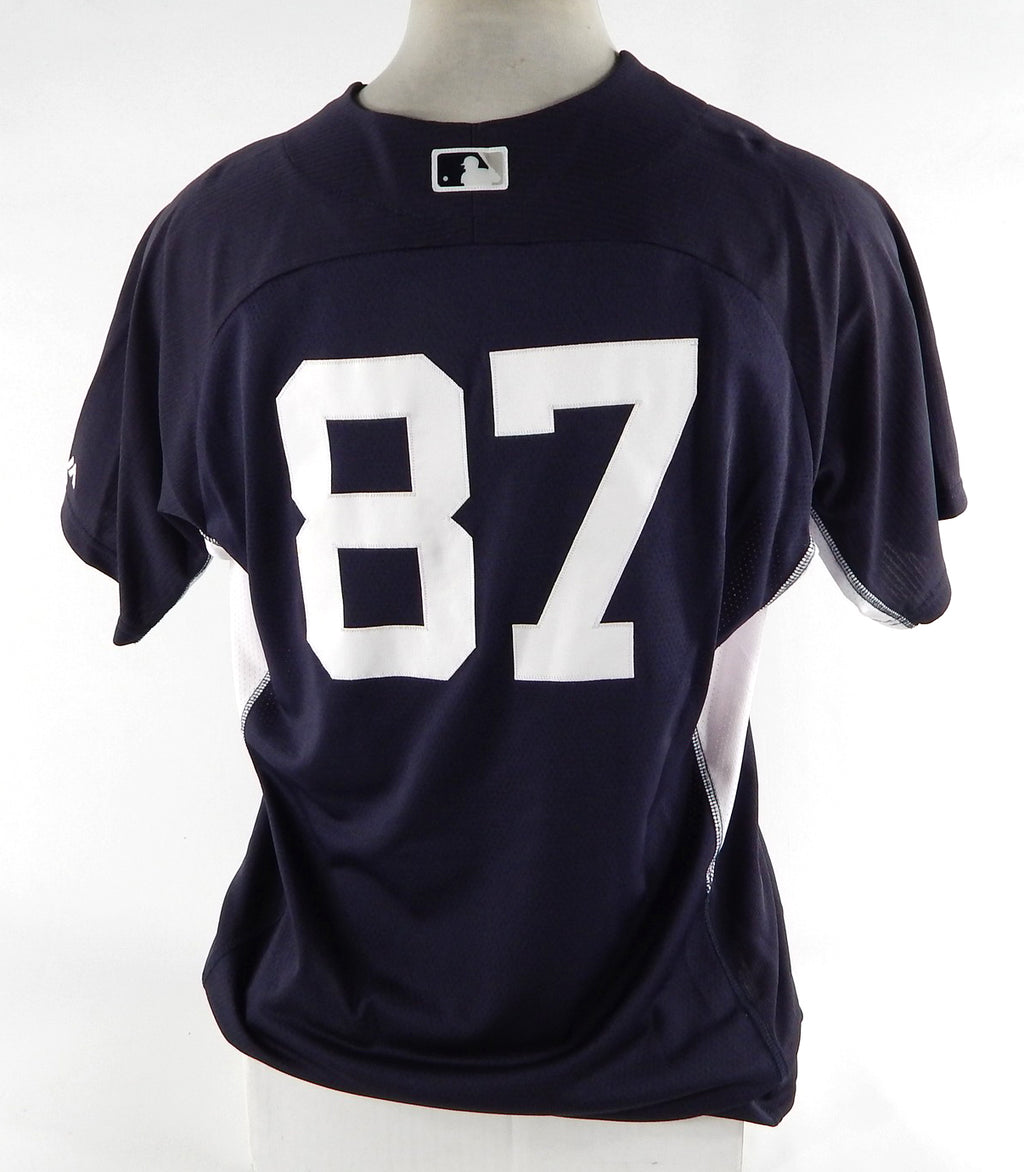 2014 New York Yankees Francisco Arcia #87 Game Used Navy Jersey BP ST 46 39 Pic2