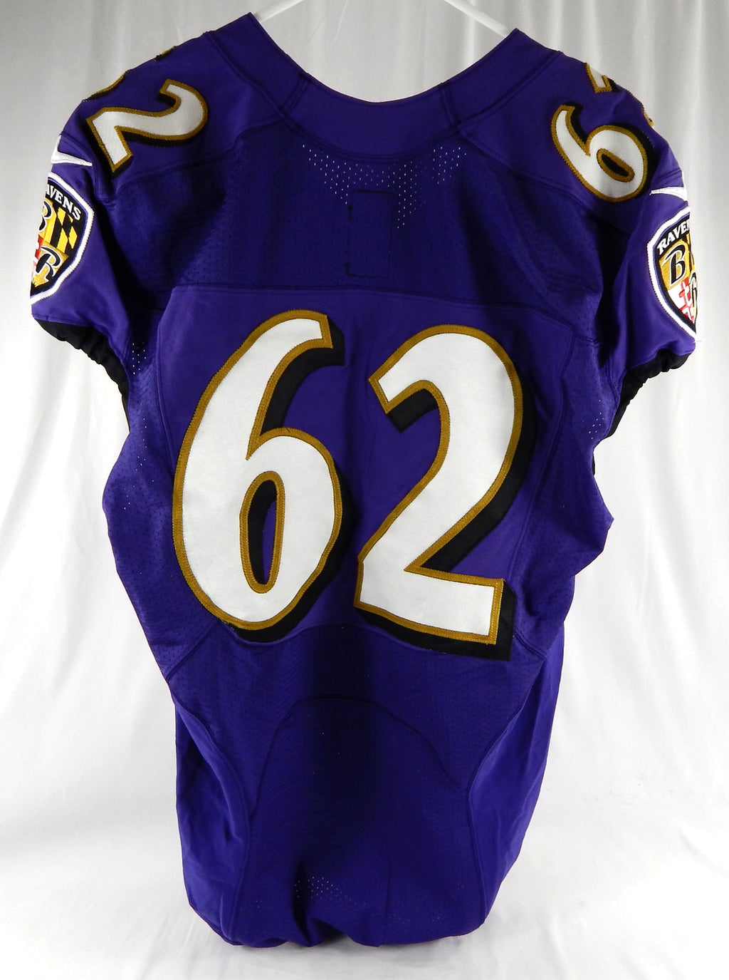 2014 Baltimore Ravens #62 Game Used Purple Practice Jersey Ford Patch 46 881 Pic2