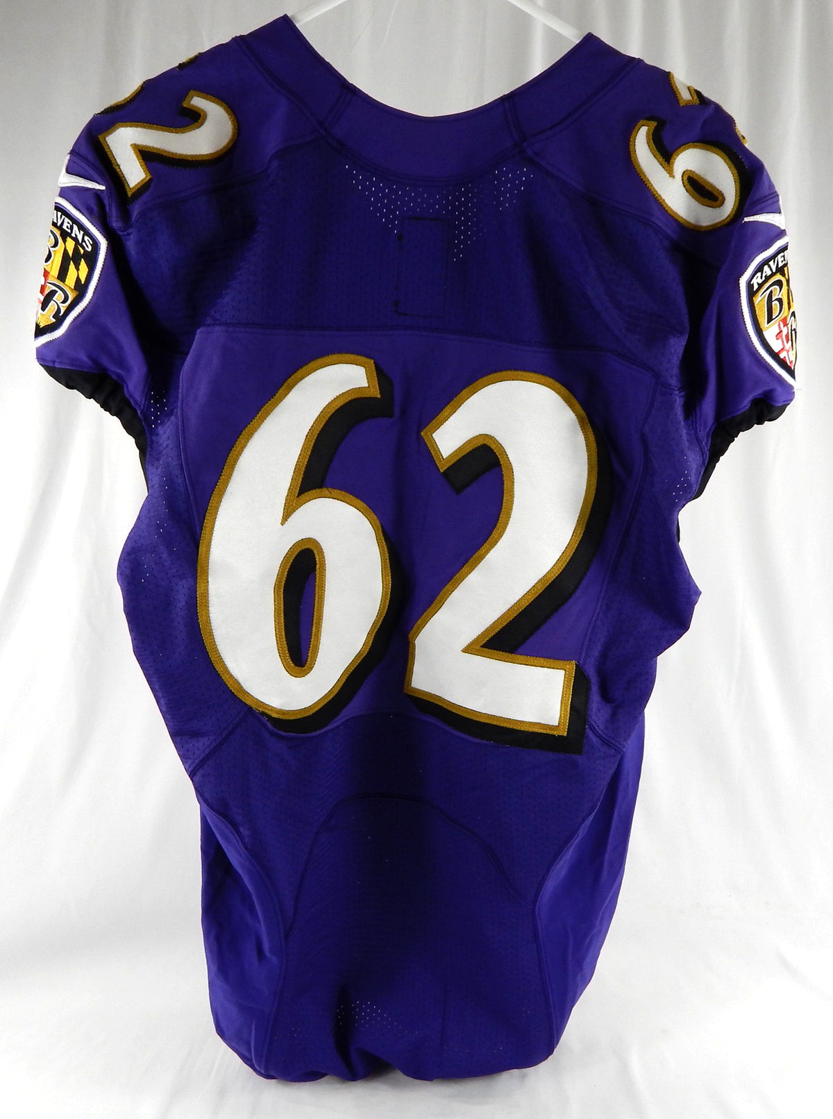 2014 Baltimore Ravens #62 Game Used Purple Practice Jersey Ford Patch 46 881 Pic2