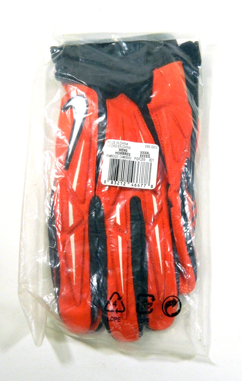 Nike  Orange & Black Football Receiver Gloves Size 4XL
