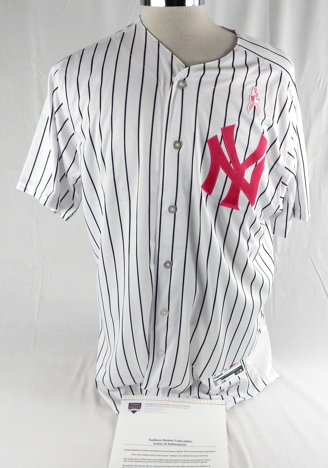 2017 New York Yankees Blank Game Issued White Jersey Mothers Day 46 DP98671