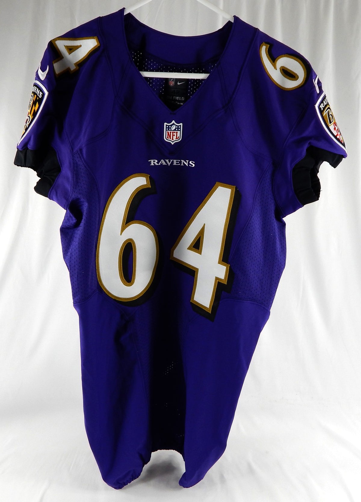 2014 Baltimore Ravens #64 Game Issued Purple Jersey NP Rem 42 882