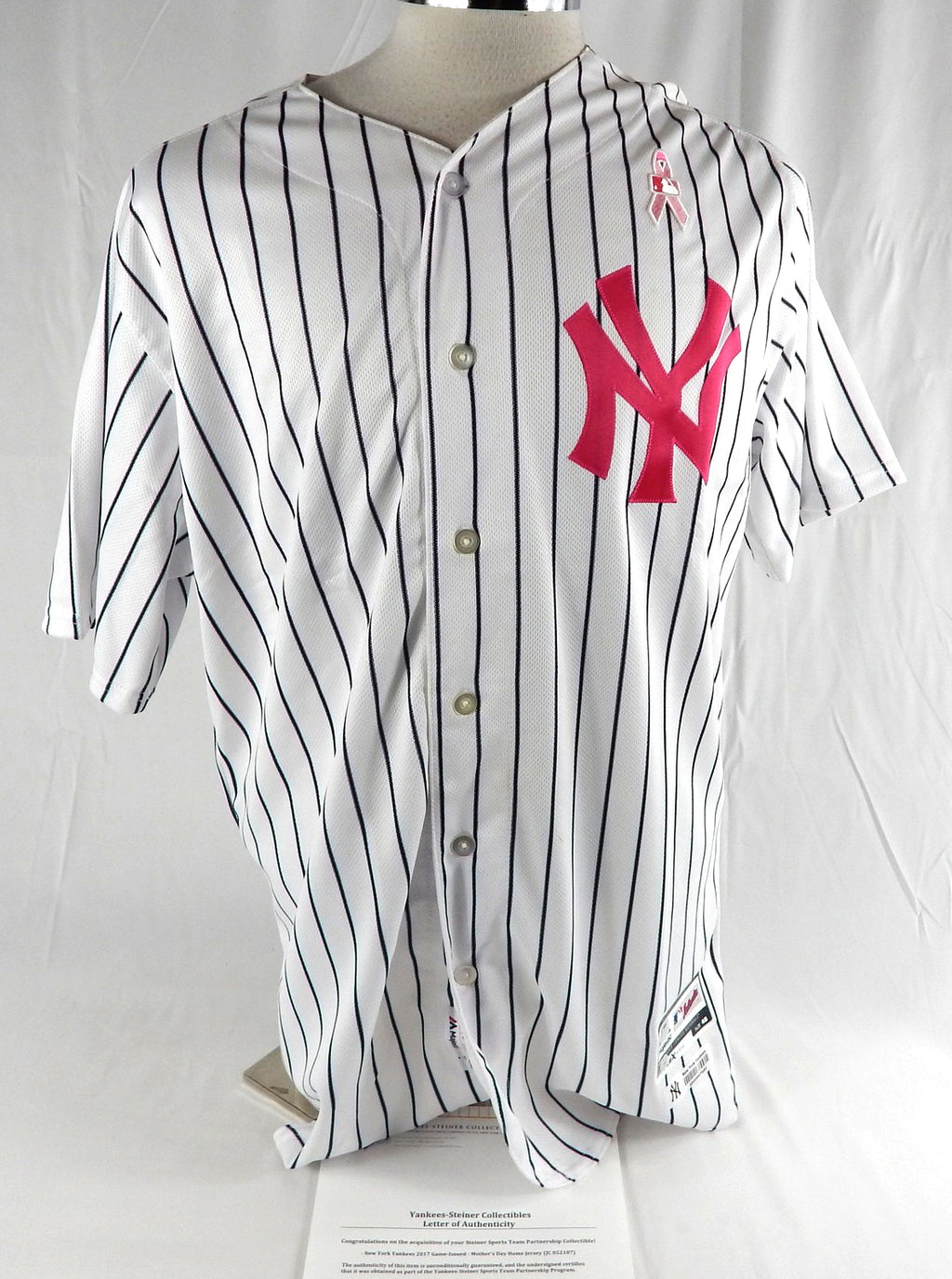 2017 New York Yankees Blank Game Issued White Jersey Mothers Day 46 DP98672