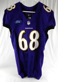2020 Baltimore Ravens #68 Game Issued Purple Jersey NP Rem 44 883