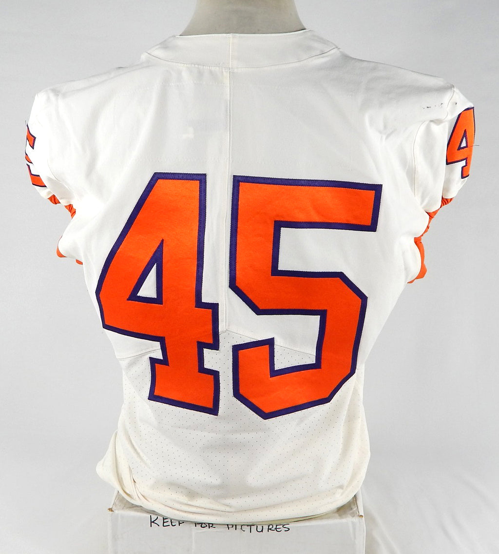 2018-22 Clemson Tigers #45 Game Used White Jersey NP Rem 44 760 Pic2