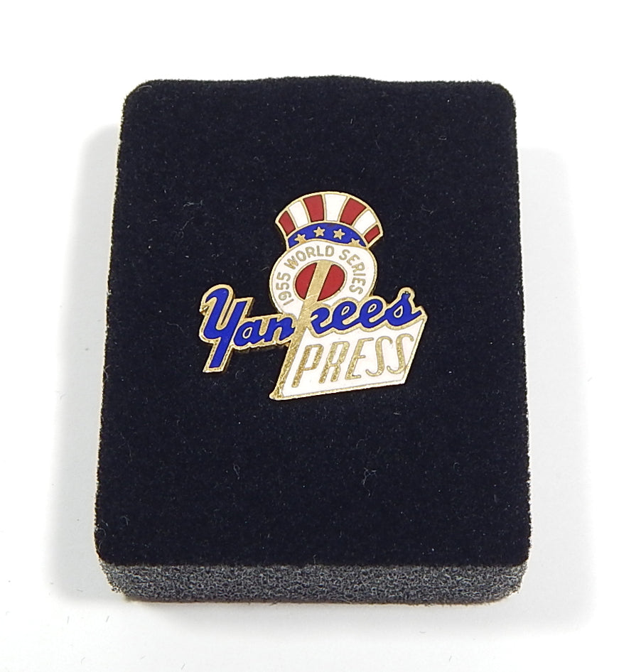 1955 New York Yankees MLB World Series Vintage Press Pin In Case