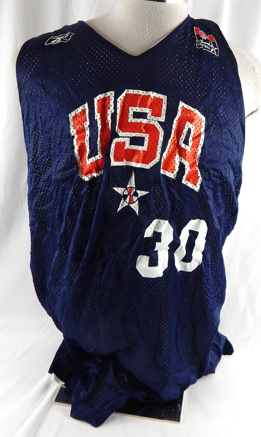 2002-04 Team USA Basketball #30 Game Issued Navy Practice Jersey XXL 031