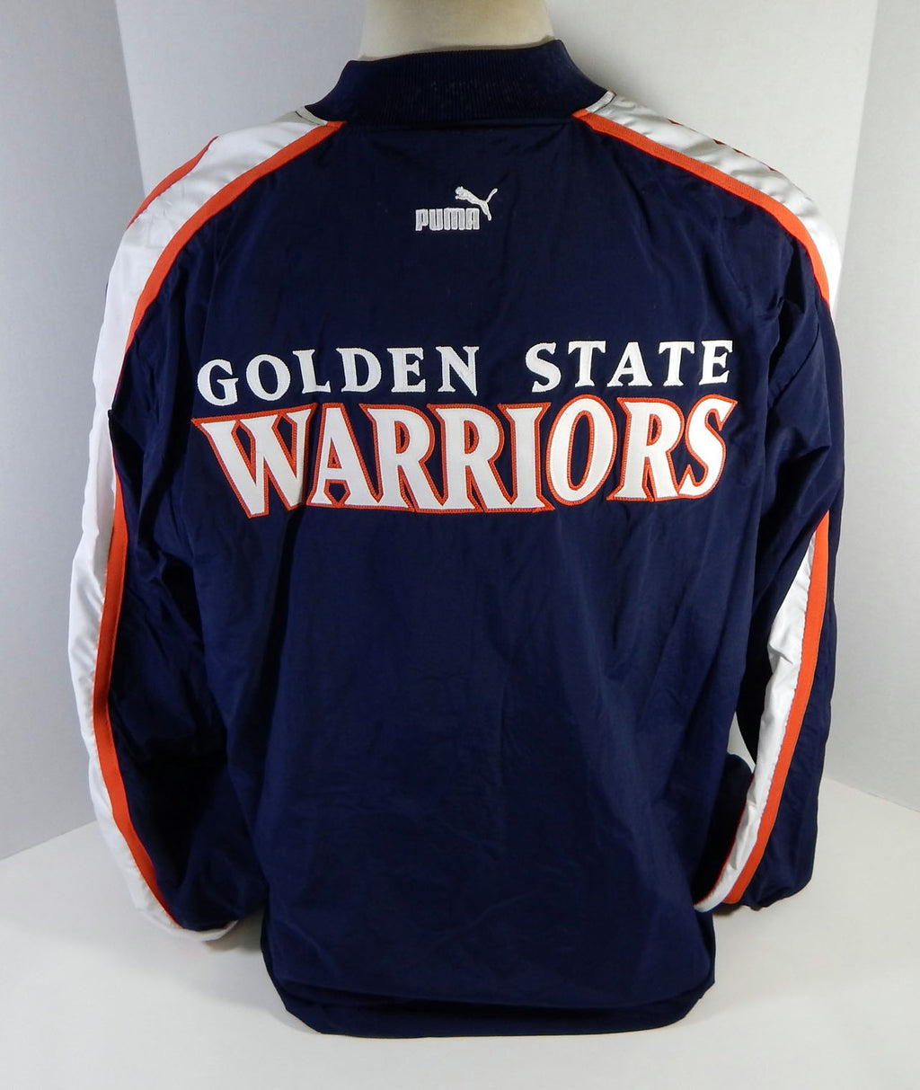 1999-00 Golden State Warriors Game Issued Navy Warm Up Jacket 46 204