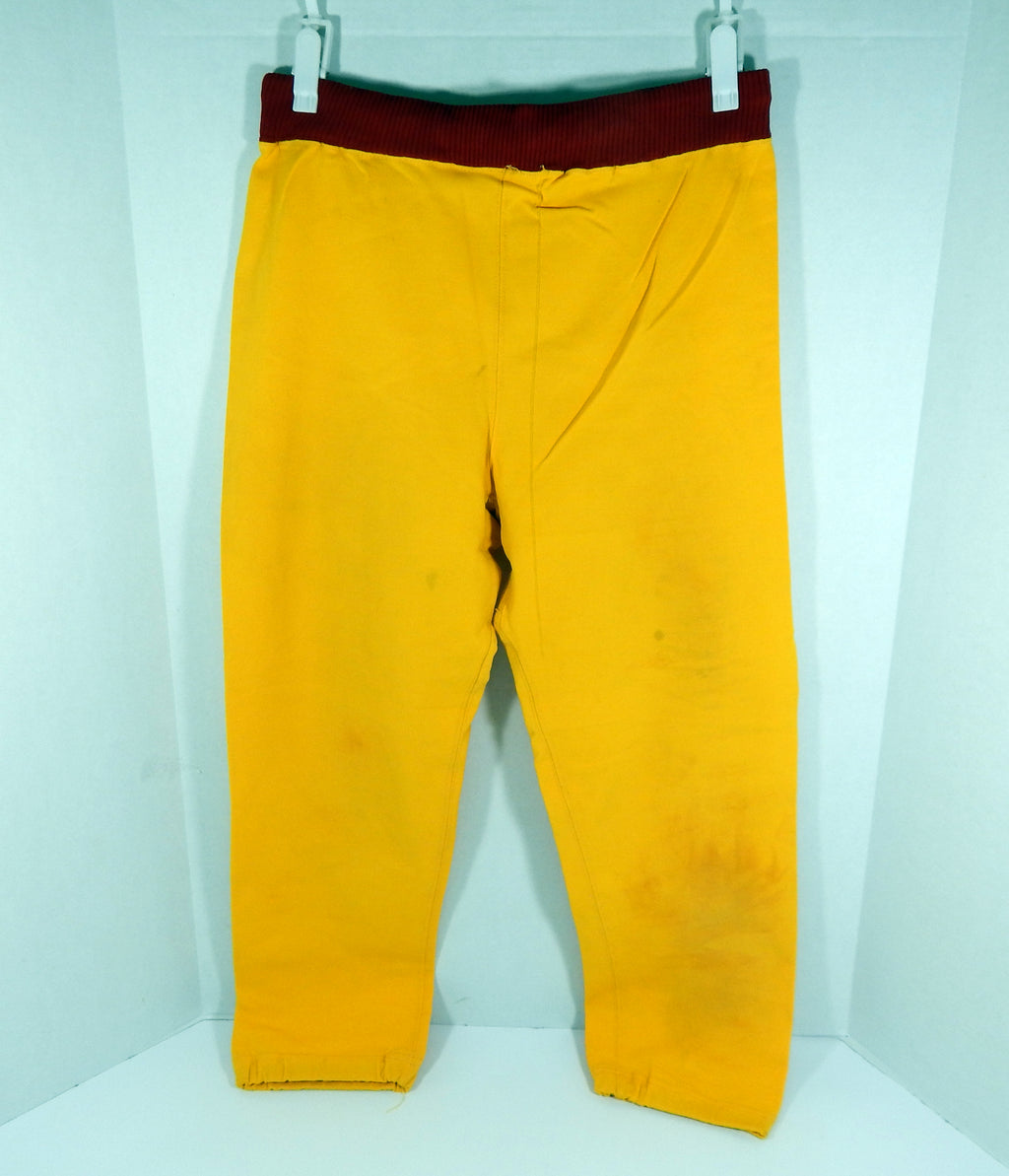 1980s IUPUI Metros #2 Game Used Yellow Pants Sand Knit M 612