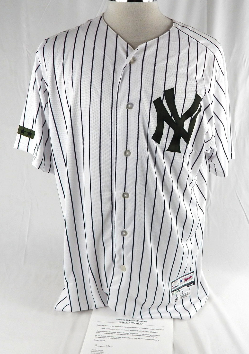 2017 New York Yankees Blank Game Issued White Jersey Memorial Day 46 DP98675