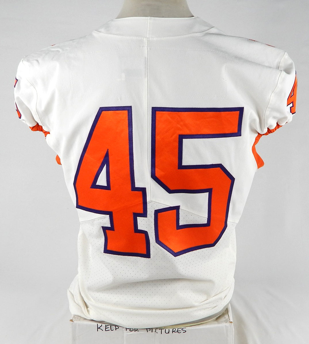 2018-22 Clemson Tigers #45 Game Used White Jersey NP Removed 44 DP77761 Pic2