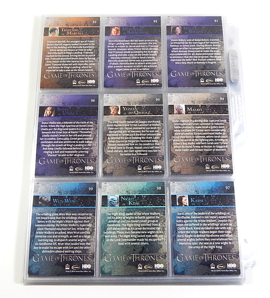 2016 Rittenhouse Game of Thrones Season 5 Complete Set (100) Nm/Mt Pic2