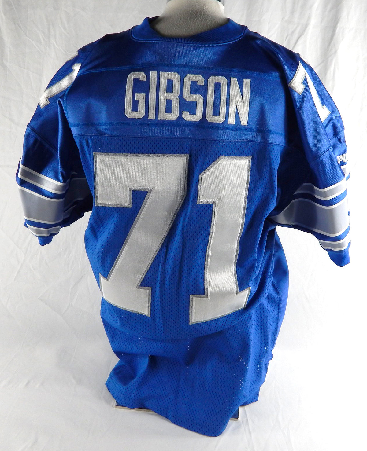 1999 Detroit Lions Aaron Gibson #71 Game Issued Blue Jersey 50 018 Pic2