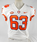 2018-22 Clemson Tigers #63 Game Used White Jersey NP Rem 46 762