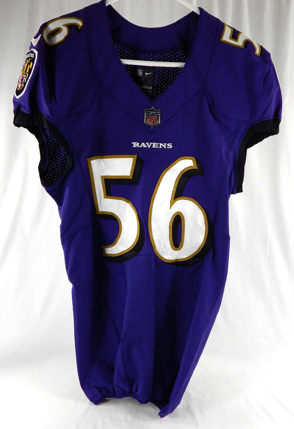 2021 Baltimore Ravens #56 Game Issued Purple Jersey NR R 40 886