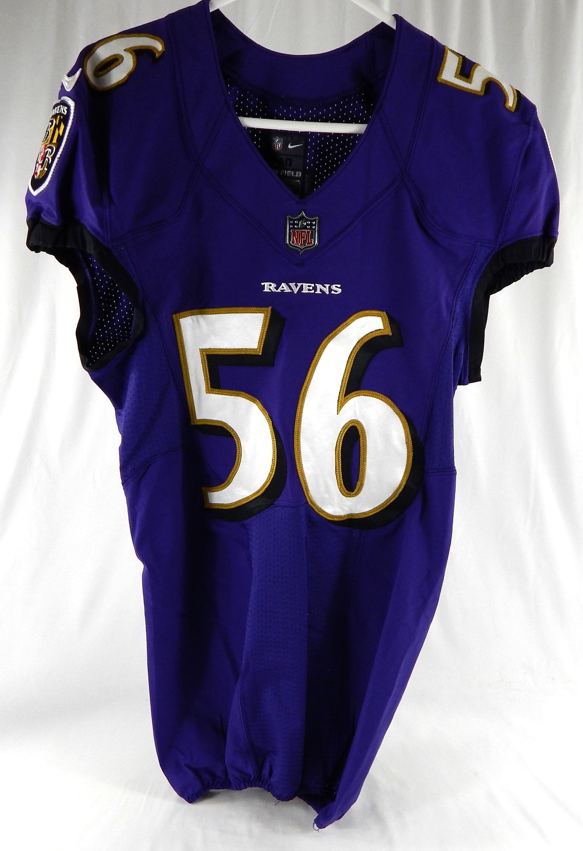 2021 Baltimore Ravens #56 Game Issued Purple Jersey NR R 40 886