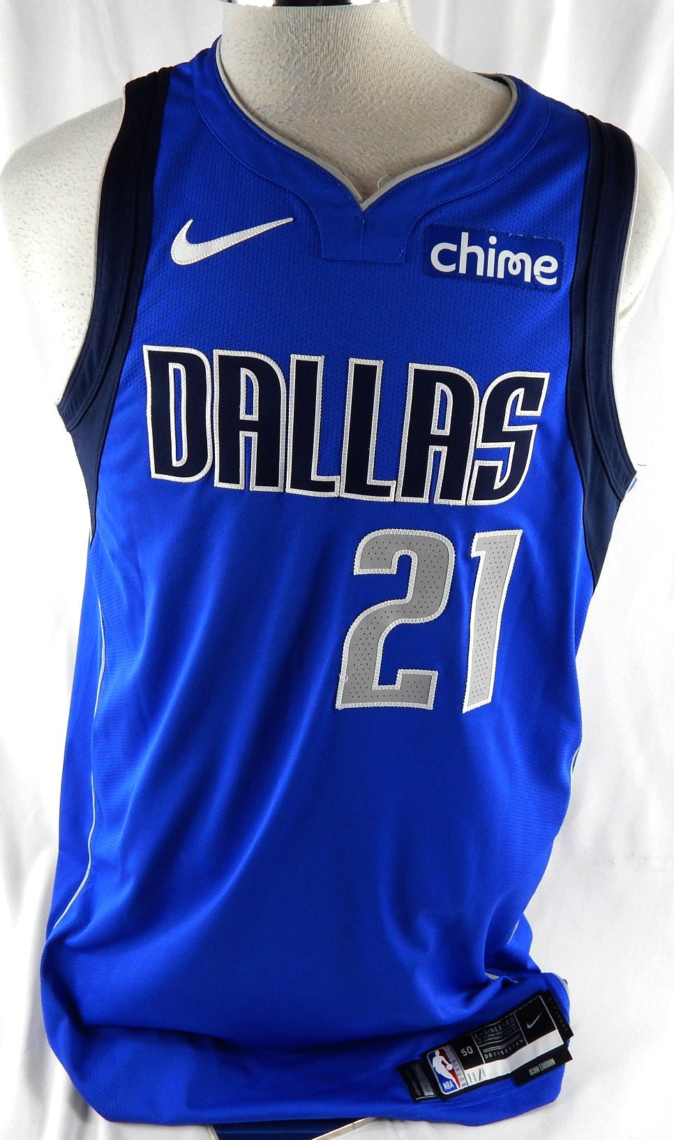 2025-26 Dallas Mavericks Daniel Gafford #21 Game Used Blue Jersey Icon 7 Pts