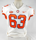 2018-22 Clemson Tigers #63 Game Used White Jersey NP R 46 763