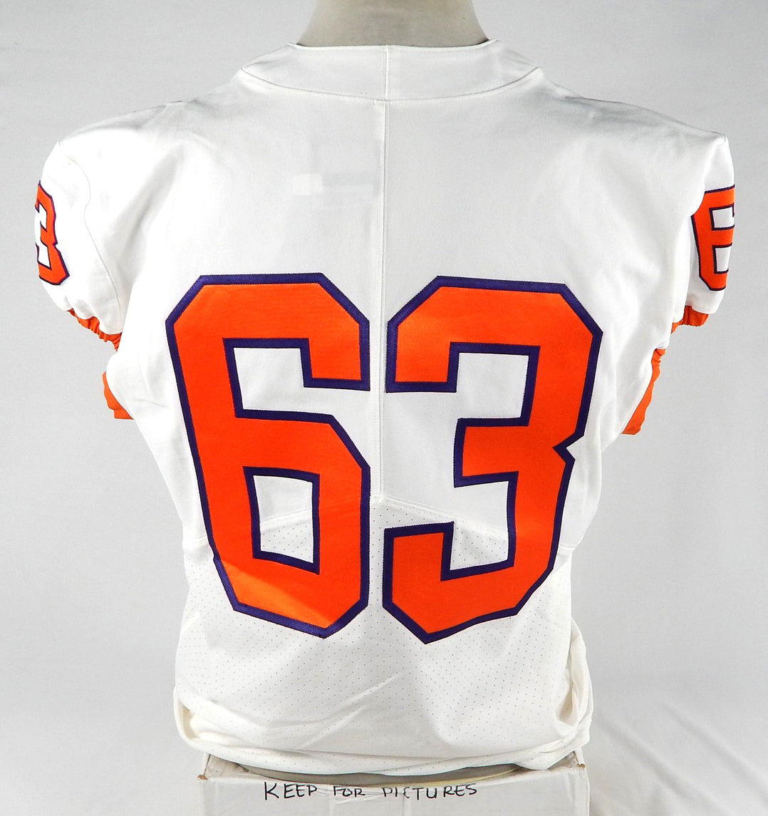 2018-22 Clemson Tigers #63 Game Used White Jersey NP R 46 763 Pic2
