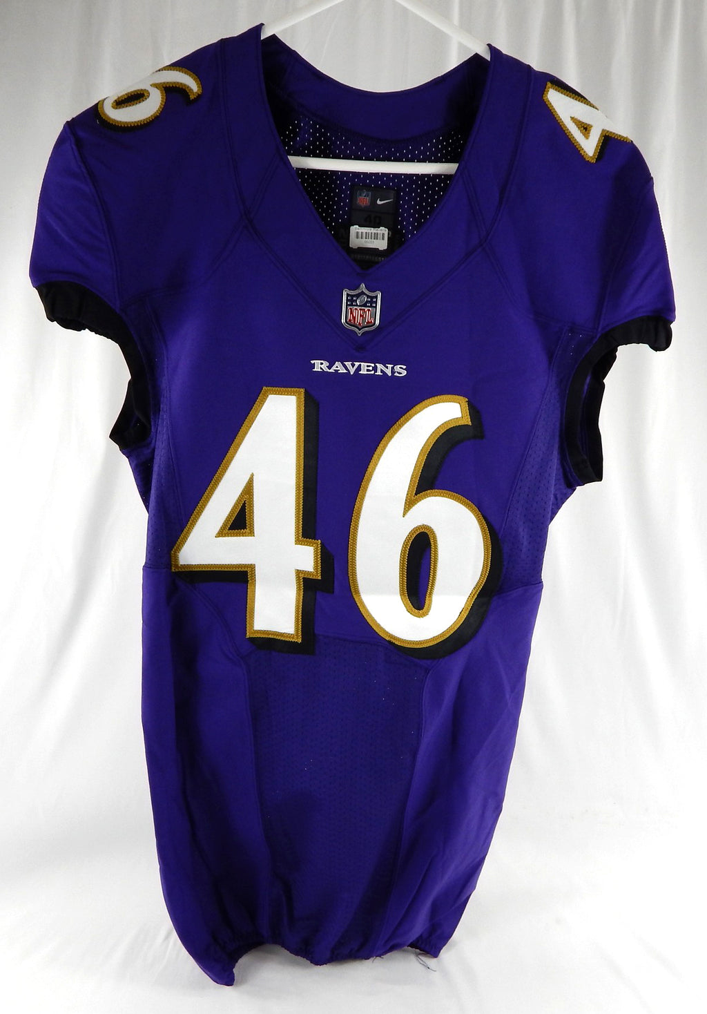 2018 Baltimore Ravens #46 Game Issued Purple Jersey NP Rem 40 887