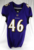 2018 Baltimore Ravens #46 Game Issued Purple Jersey NP Rem 40 887
