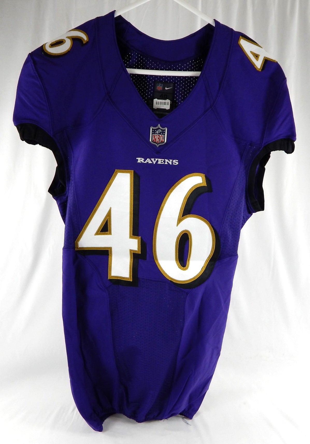 2018 Baltimore Ravens #46 Game Issued Purple Jersey NP Rem 40 887