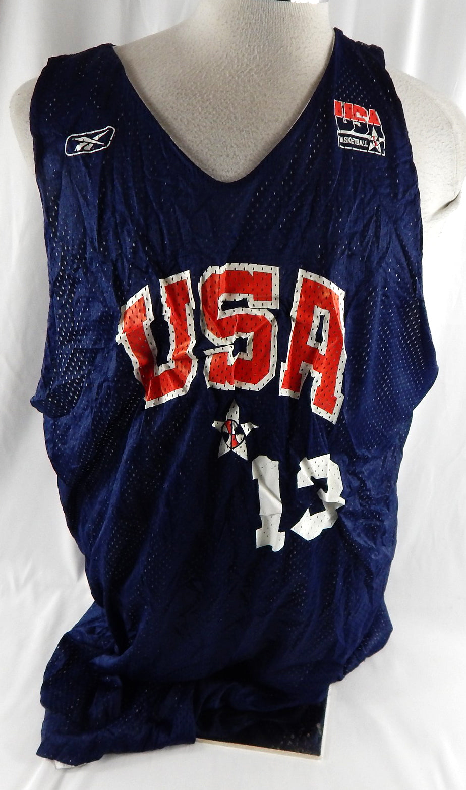 2002-04 Team USA Basketball #13 Game Issued Navy Practice Jersey XXL 034