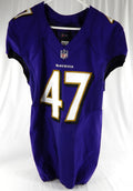 2018 Baltimore Ravens #47 Game Issued Purple Jersey NP Rem 40 888
