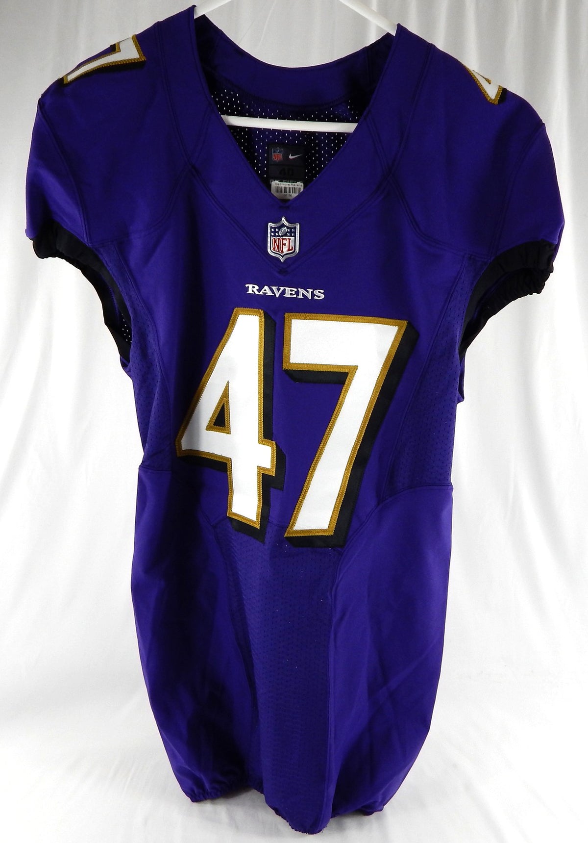 2018 Baltimore Ravens #47 Game Issued Purple Jersey NP Rem 40 888