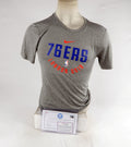 2017-18 Philadelphia 76ers Game Used Grey Shirt London S DP76855