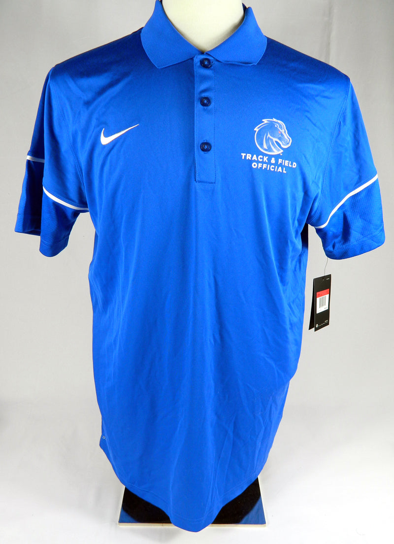 New Boise State Broncos Team Issued Nike Blue Track & Field Polo Shirt Size XXL