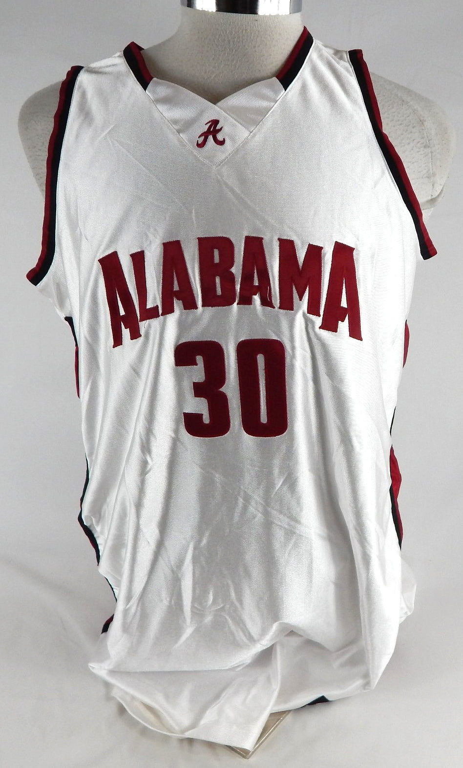 2000s Alabama Crimson Tide Martello #30 Game Used White Jersey Basketball 48 5