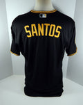 2014 Pittsburgh Pirates Omir Santos Game Issued Black Jersey Ralph Kiner 33211