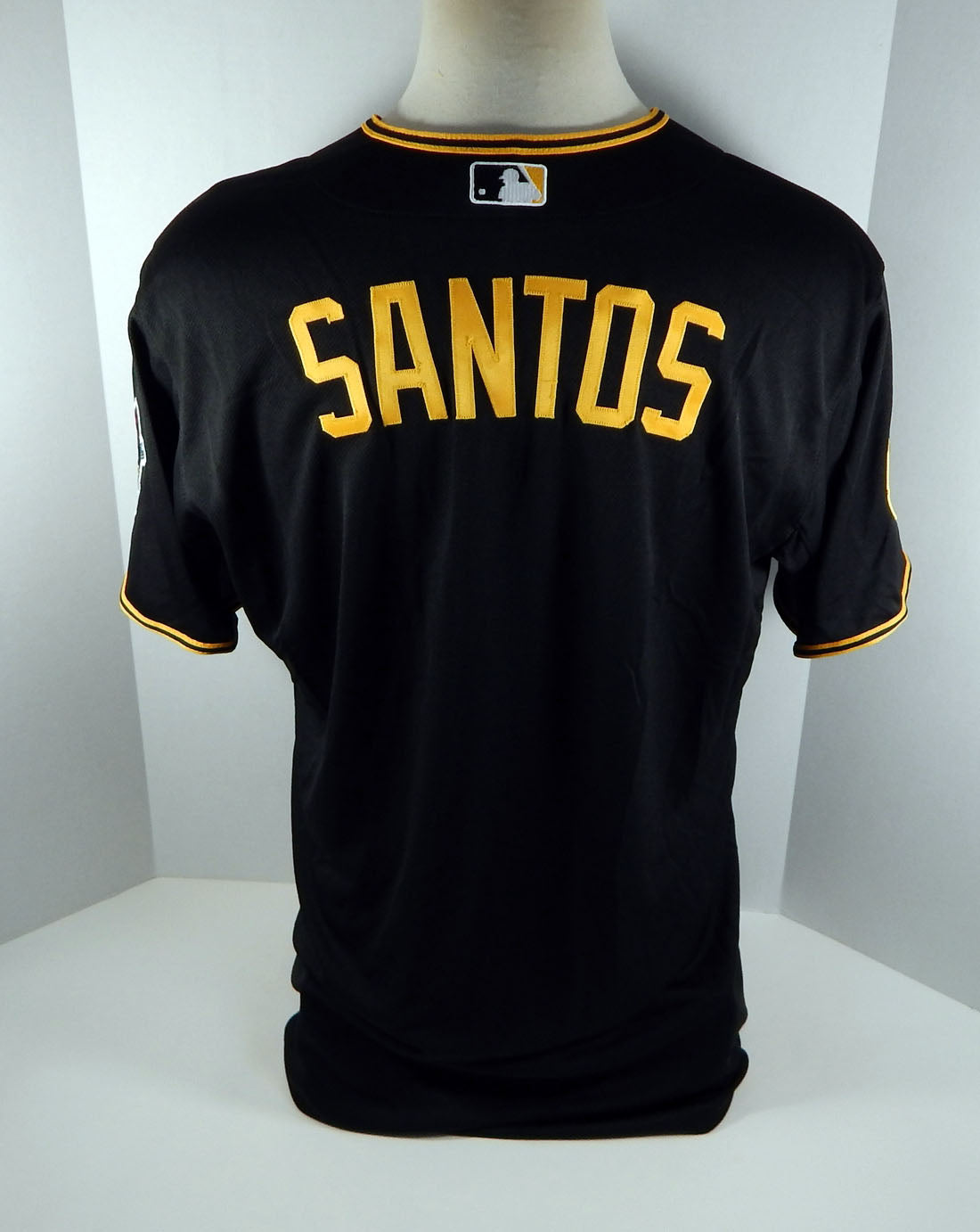 2014 Pittsburgh Pirates Omir Santos Game Issued Black Jersey Ralph Kiner 33211
